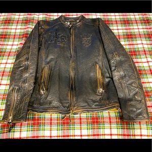 Men’s Diesel Motorcycle Brown Leather Jacket